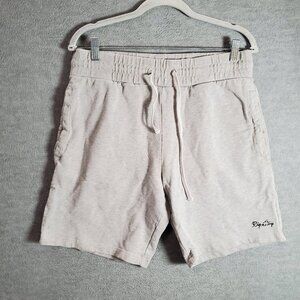 Ripndip Men Shorts Gray Chino Pockets Drawstring Embroidered High Rise 7" Inseam